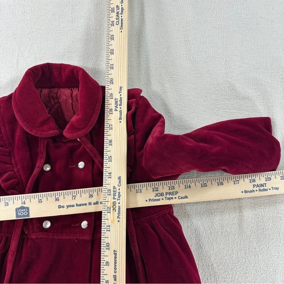 Vintage Cute Togs New York Velvet Cranberry Coat Double Breast Sz 3 - Picture 3 of 8